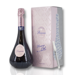 De Venoge Princes Rosé message on a bottle met giftbox