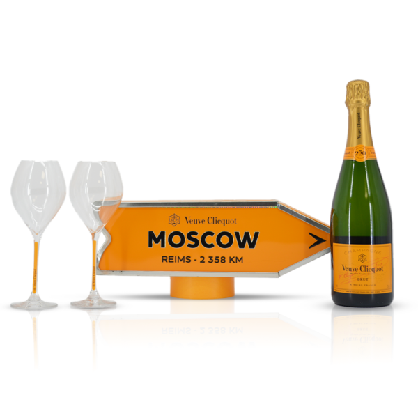 Veuve Clicquot Brut met Arrow Moscow en glazen