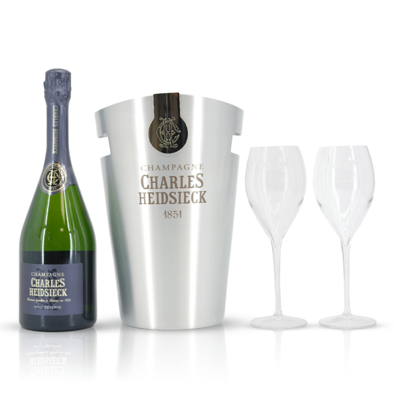 Charles Heidsieck Brut Reserve met rvs cooler en glazen