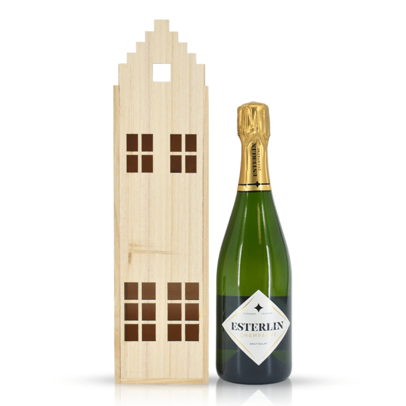 Esterlin Brut Éclat in champagnekist grachtenpand
