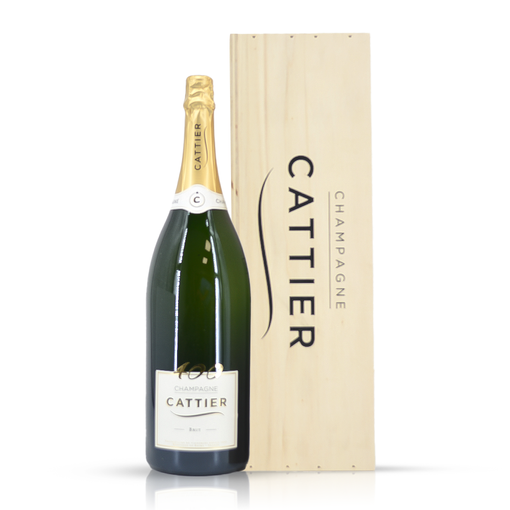 Cattier Brut Icone Jeroboam in houten kist