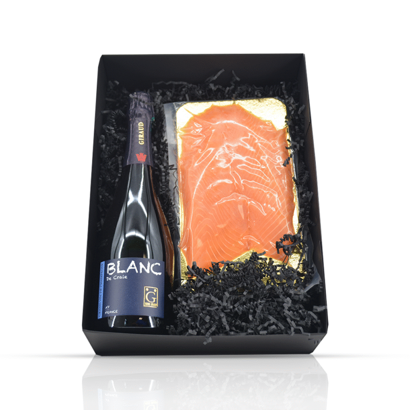 Champagne Henri Giraud met zalm cadeaupakket