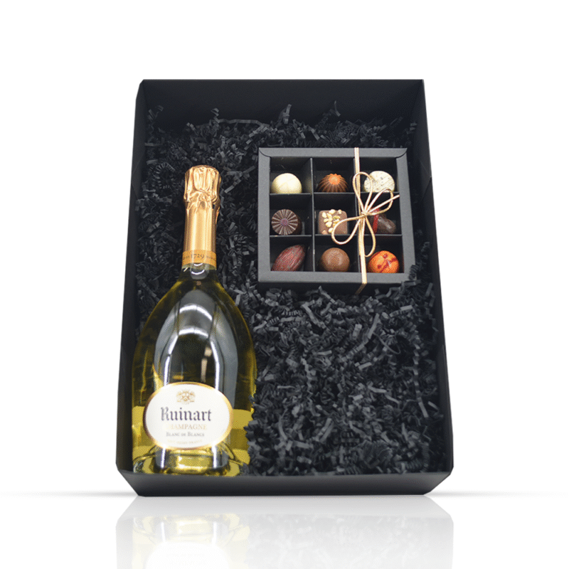 Champagne Ruinart met bonbons cadeaupakket