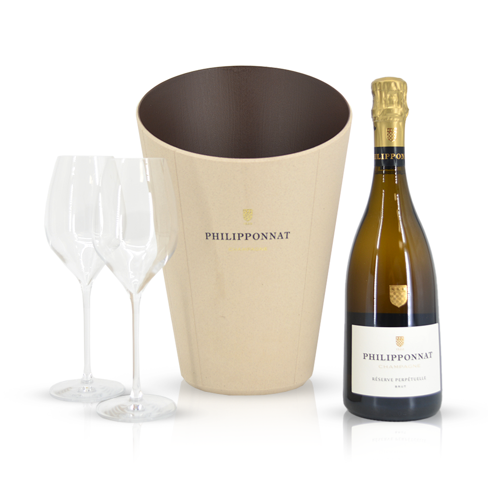 Philipponnat Reserve Perpétuelle Brut met cooler en glazen