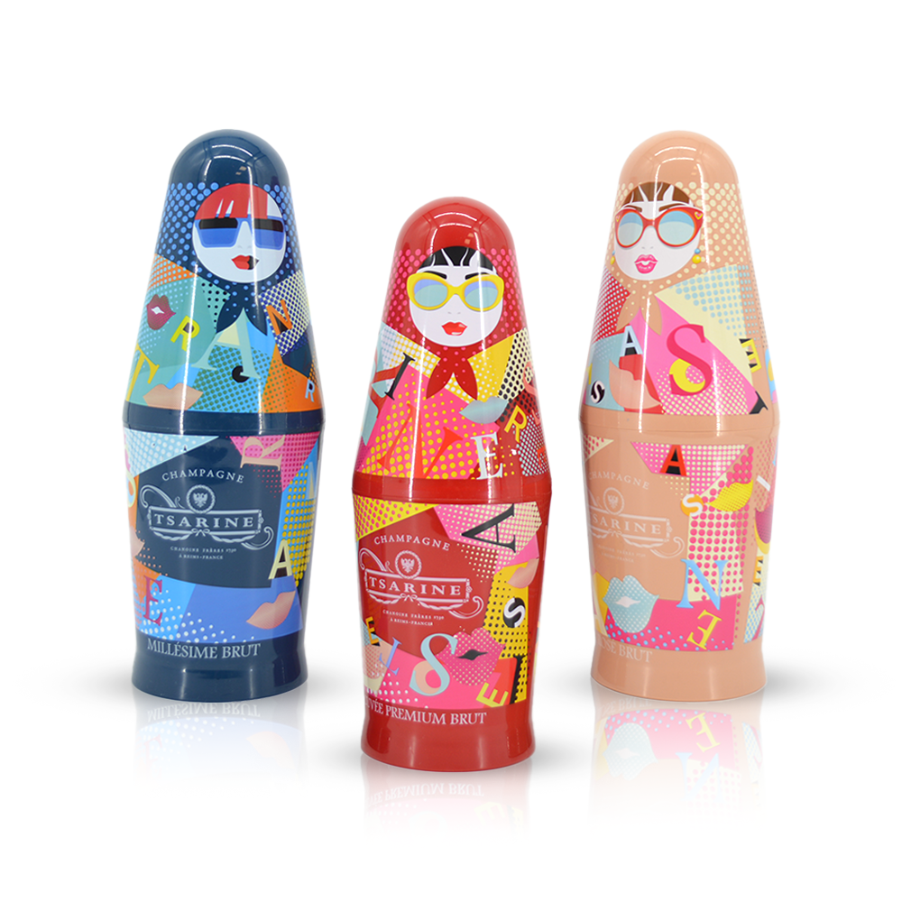 Tsarine Brut, Rose und Millesime mit Matroschka-Geschenkboxen