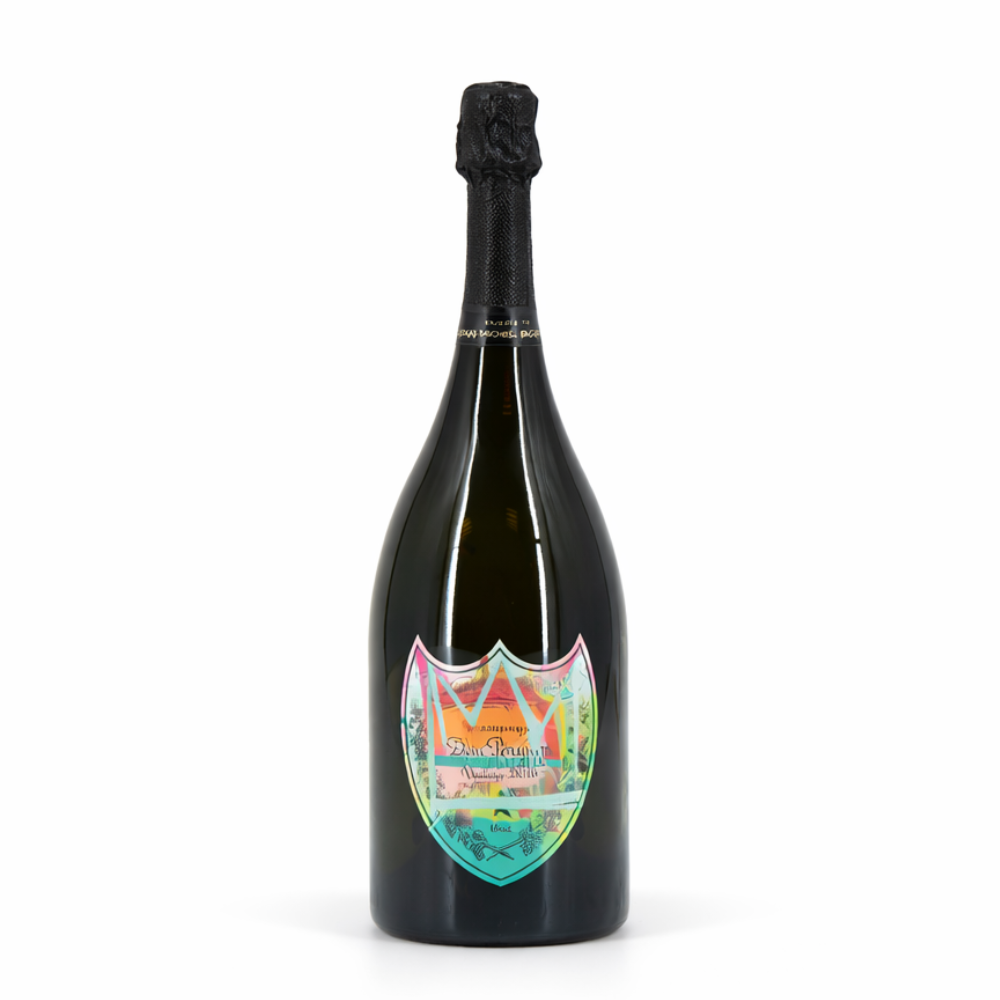 Dummy fles Dom Perignon Vintage 2015 x Jean Michel Basquiat blauw
