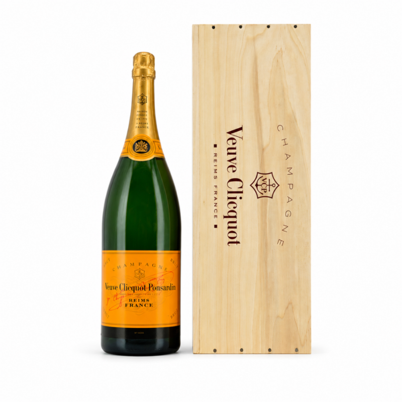Dummy Flasche Veuve Clicquot Brut Jeroboam in Holzkiste