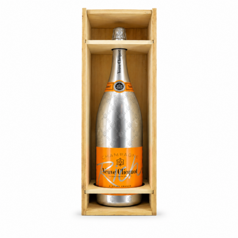 Fles Veuve Clicquot Rich Jeroboam in houten kist