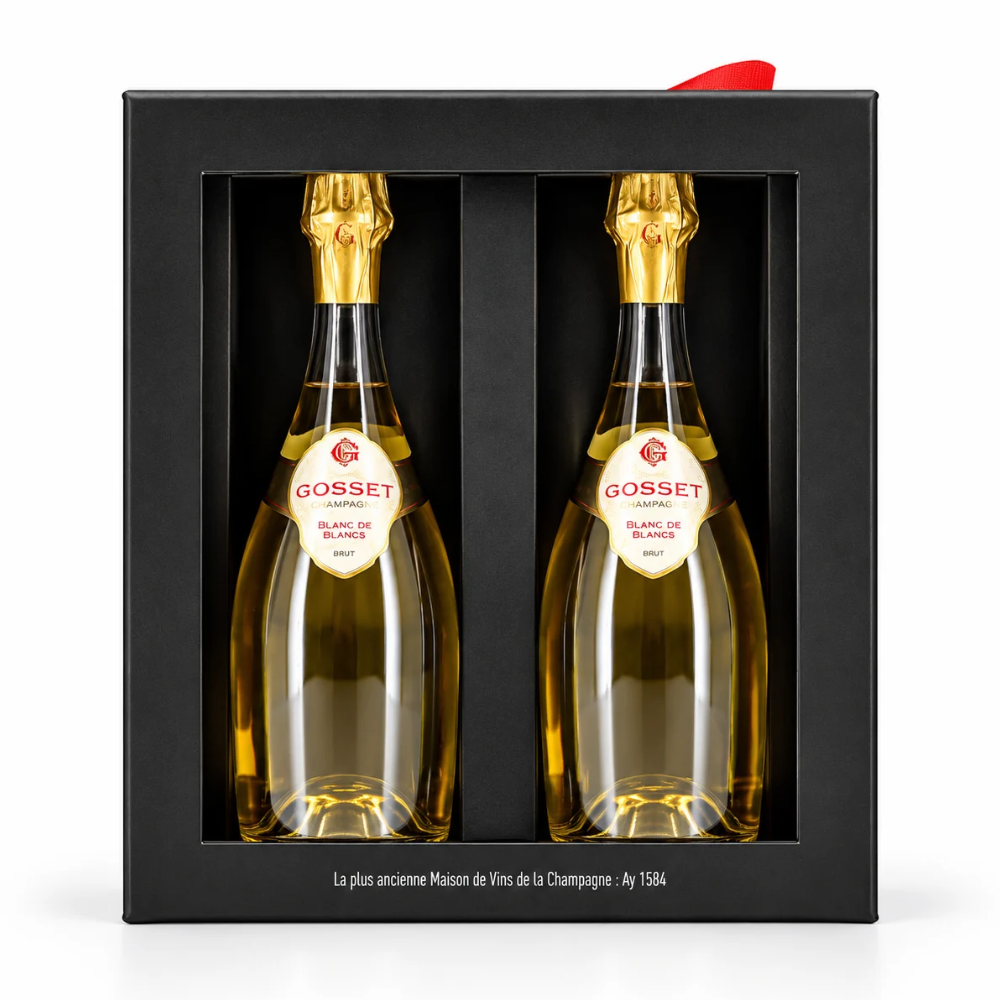 2 flessen Gosset Blanc de Blancs in geschenkdoos