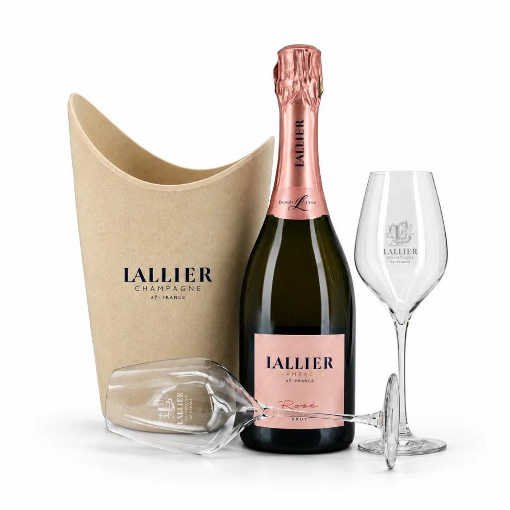 Lallier Rose mit Kühler und 2 Gläsern
